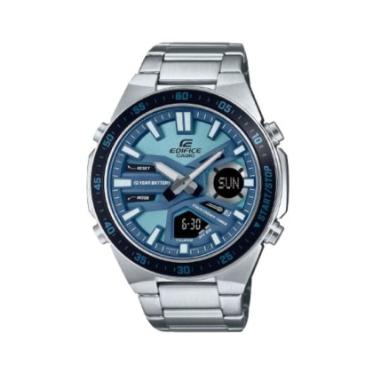 Casio Edifice EFV-C110D-2BDF Stainless Steel Strap with Blue Dial Men Watch 